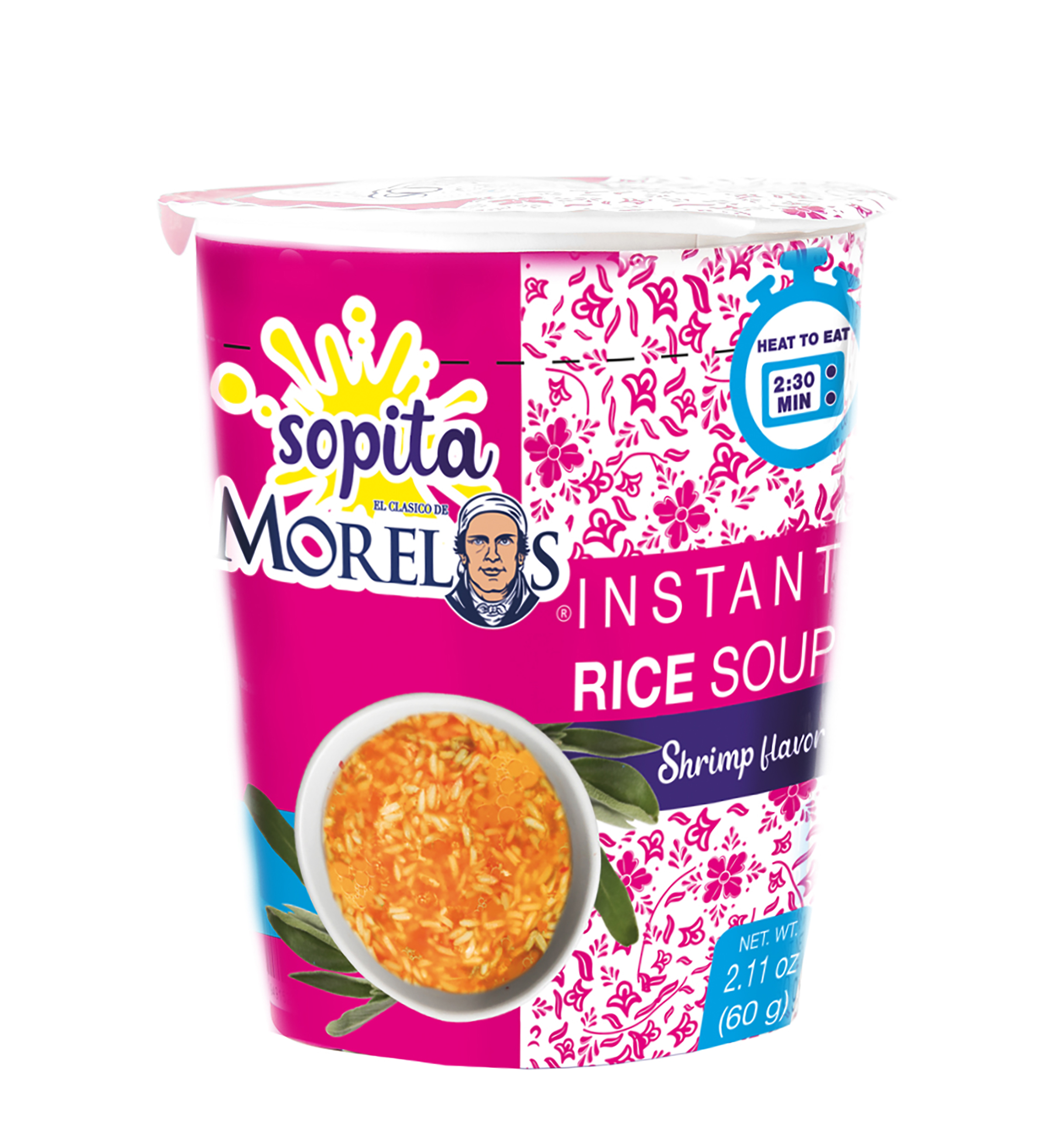 Morelos instant rice shrimp 2.11 oz 12ct