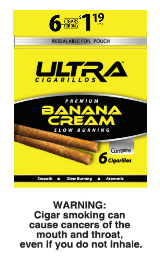 Ultra banana cream cigarillos 6/$1.19 15/6pk