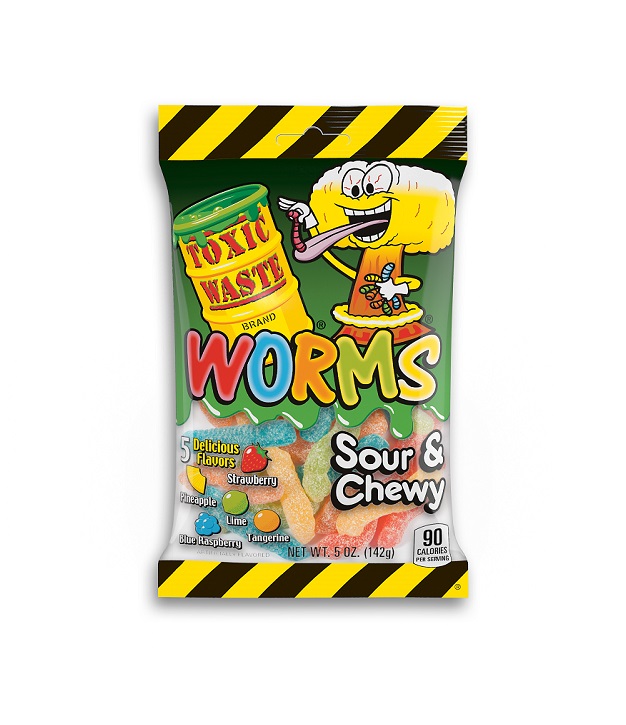 Toxic waste worms sour & chewy h/b 5oz
