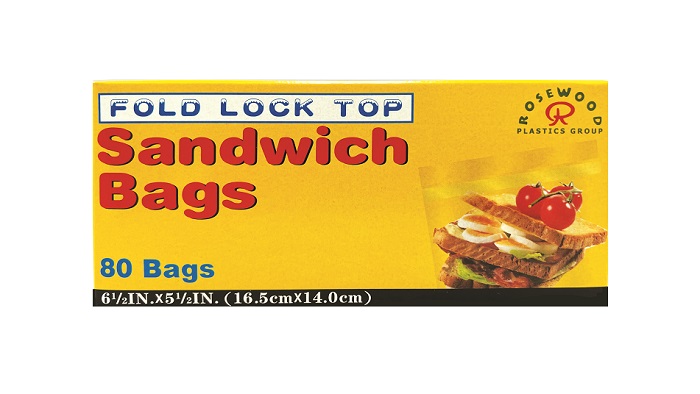 Rosewood fold top sandwich bag 80ct