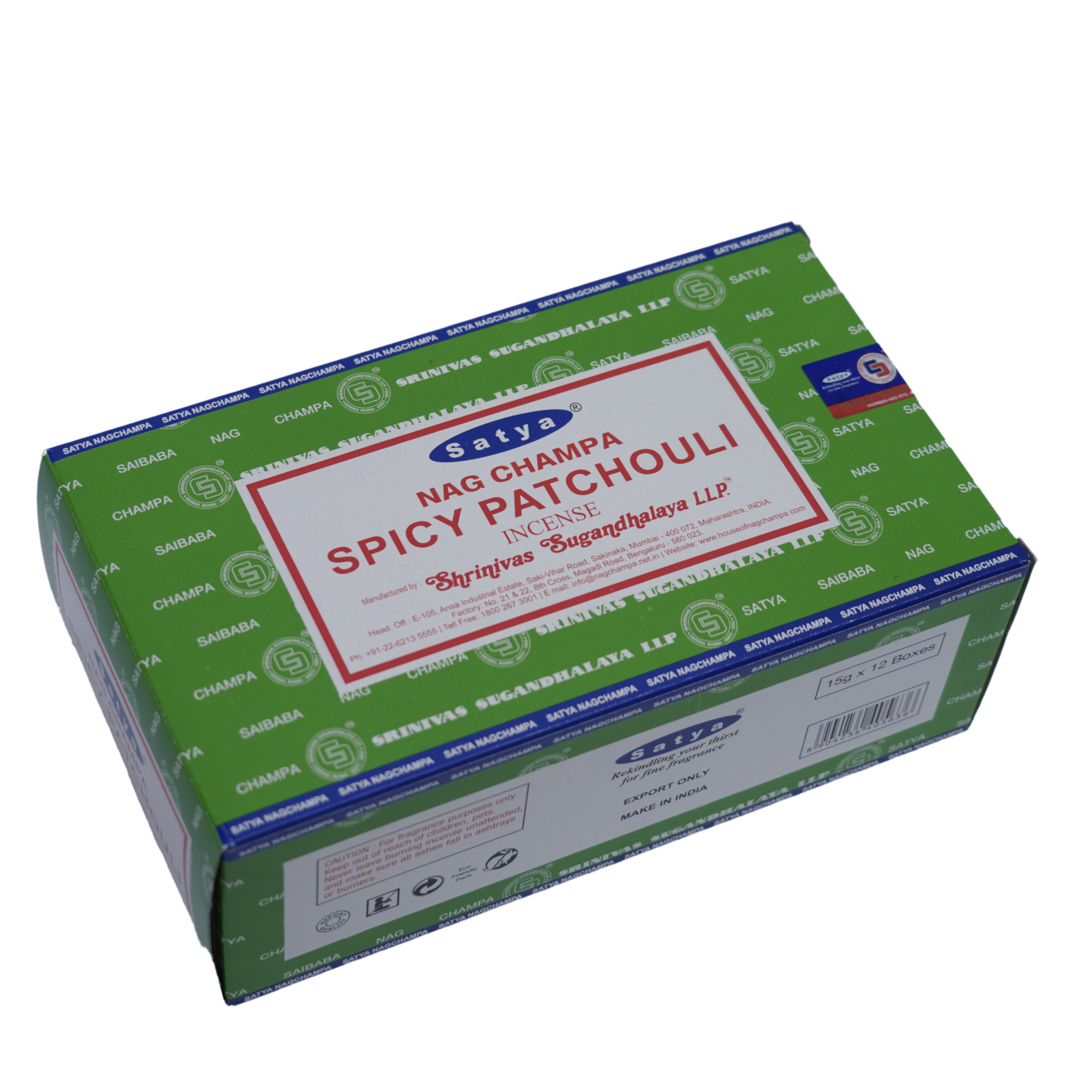 Nag champa spicy patchouli incense 15g 12ct