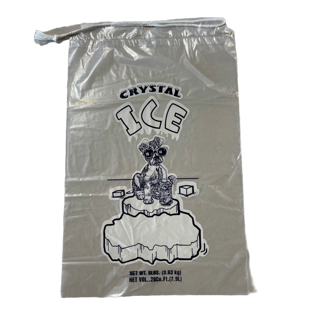 Crystal ice bag with drawstring 8# 500ct