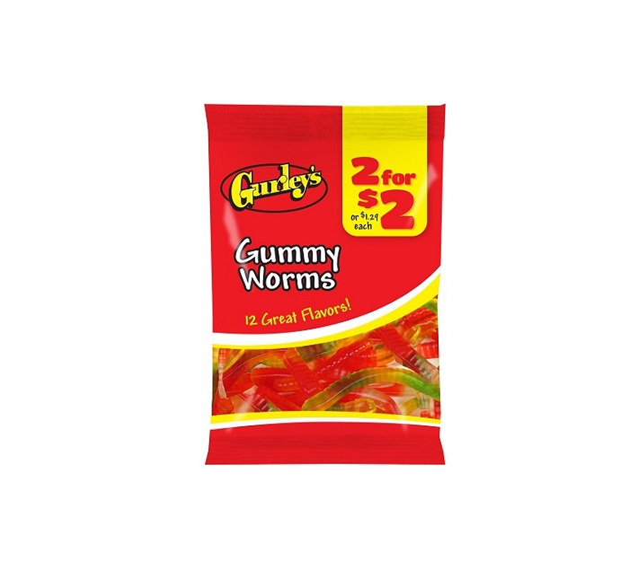 Gurley`s gummi worms 2/$2 12ct 3.25oz