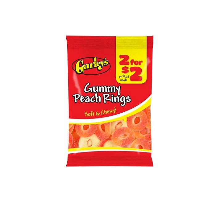 Gurley`s gummi peach rings 2/$2 12ct 3oz