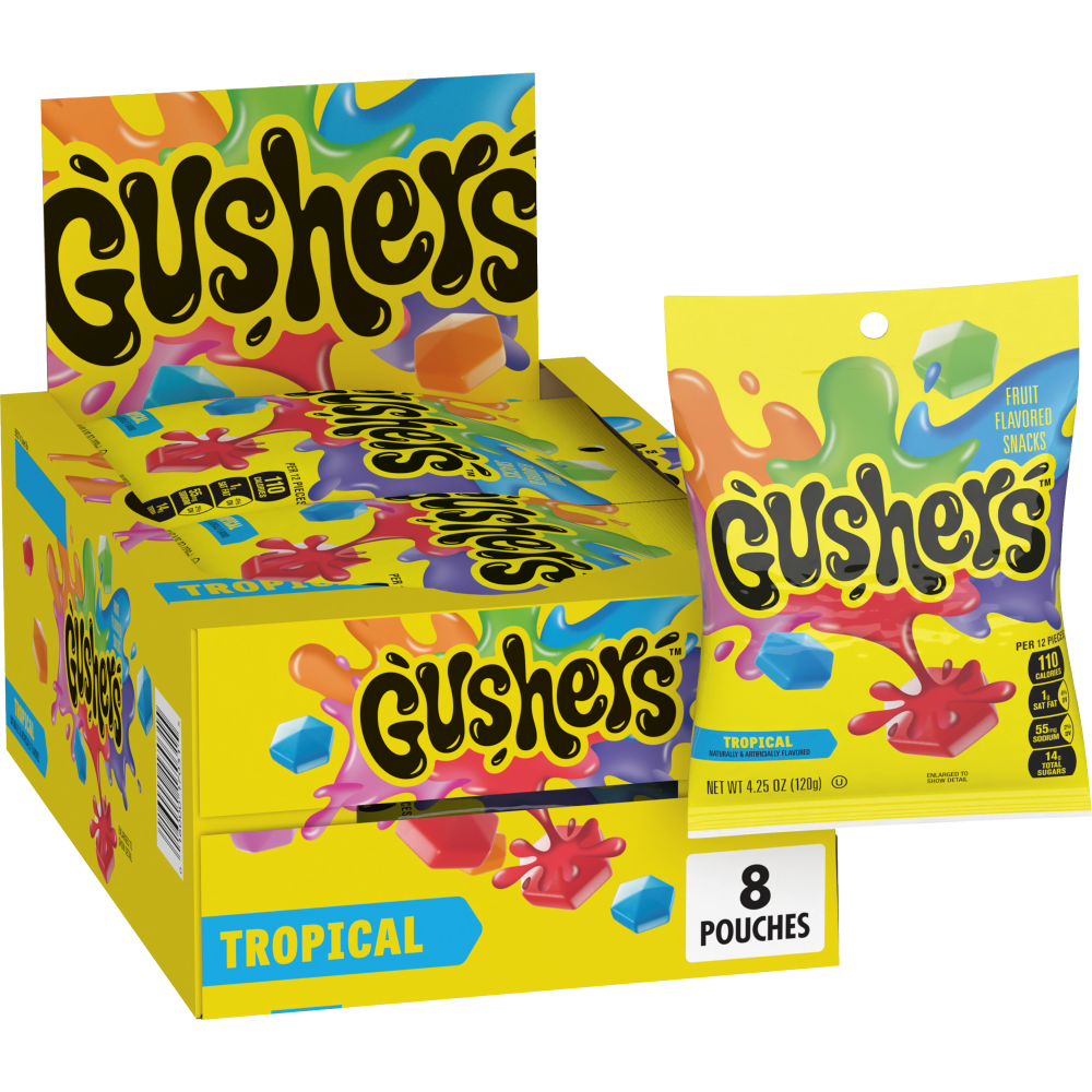 Gushers tropical fruit snacks h/b 4.25oz