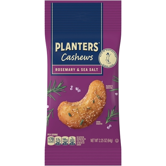 Planters cashews rosemary & sea salt 10ct 2.25oz 