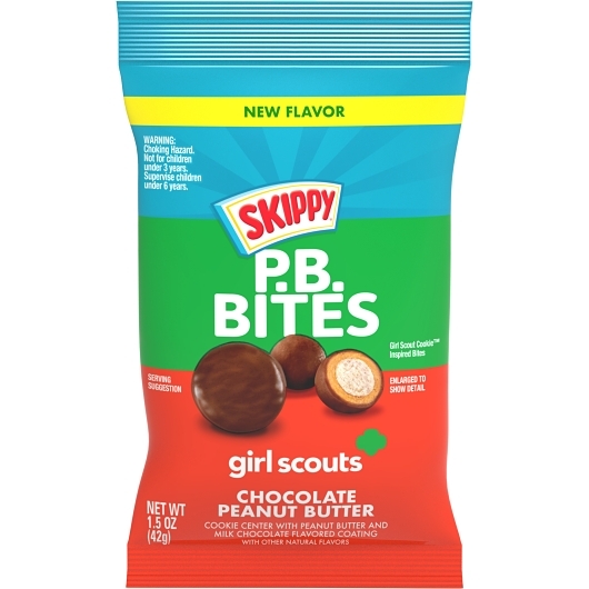 Skippy p.b. bites girl scouts chocolate peanut but