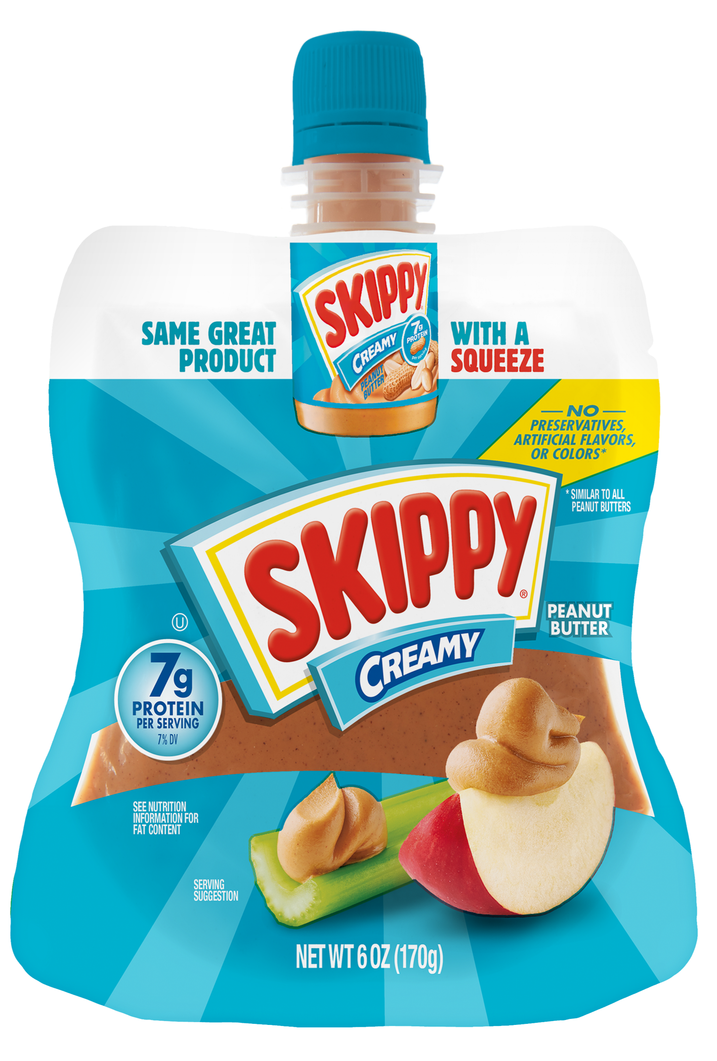 Skippy squeeze pack creamy peanut butter 6oz