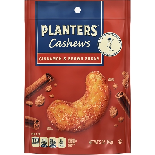 Planters cashews cinnamon & brown sugar 5oz
