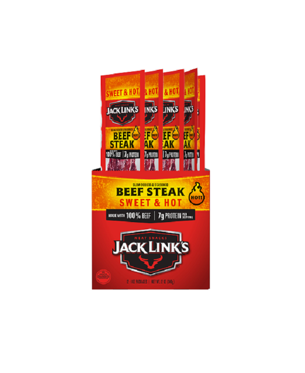 Jack links sweet & hot beef steak 12ct 1oz