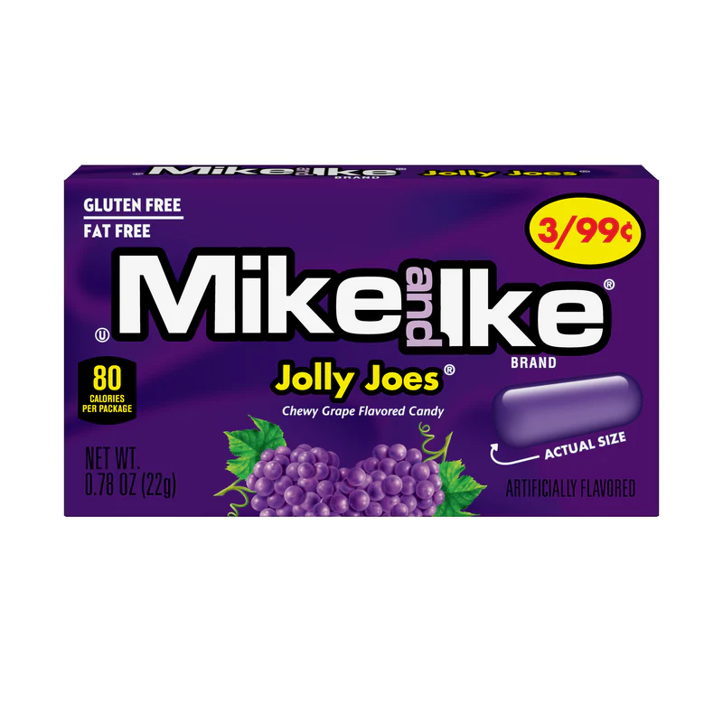 Mike & ike jolly joes 3/$.99 24ct/.78oz