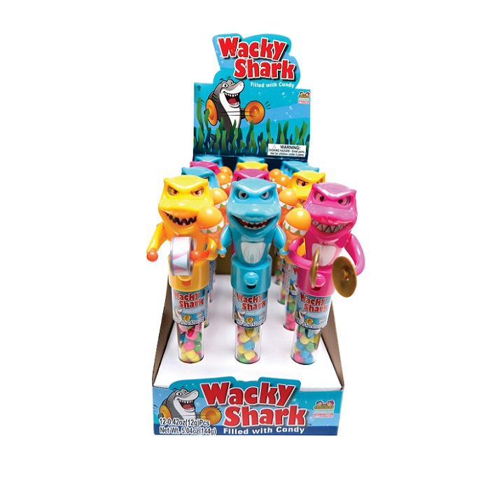 Wacky shark candy dispenser 12ct