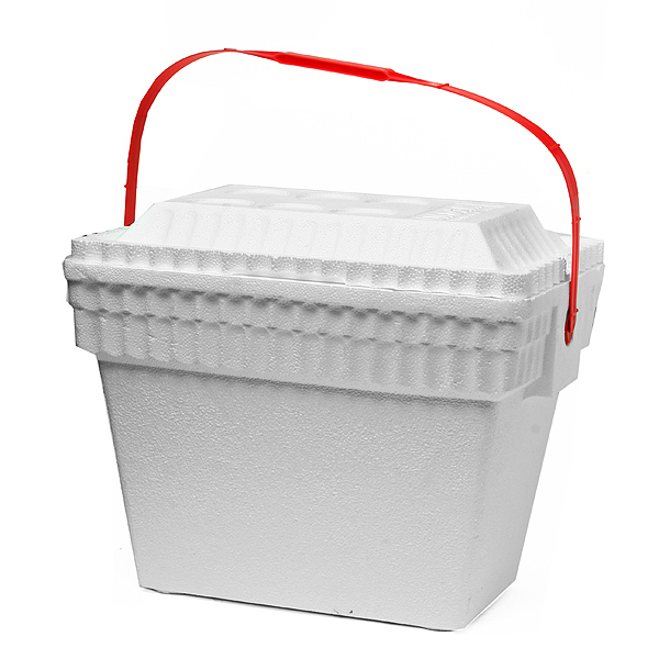 Ice chest with molded handle
