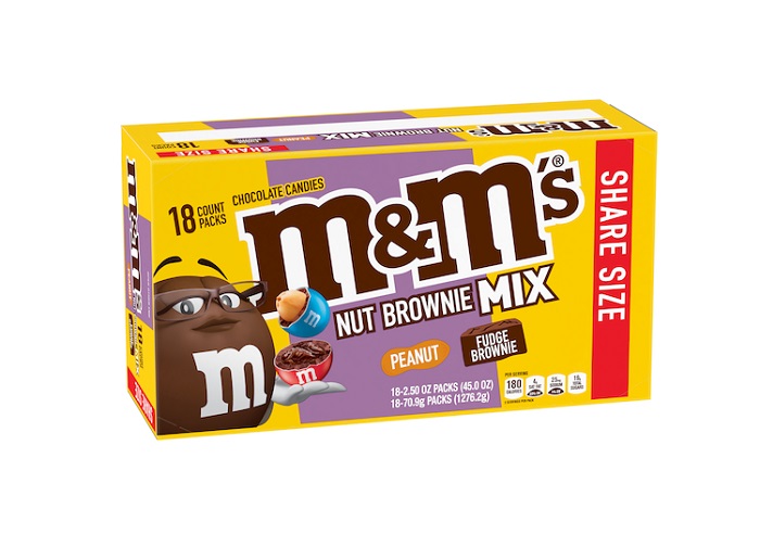 M&m`s milk chocolate nut brownie mix k/s 18ct