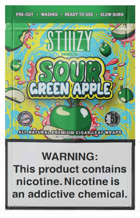 Stiiizy sour green apple cigar wrap 8/5pk