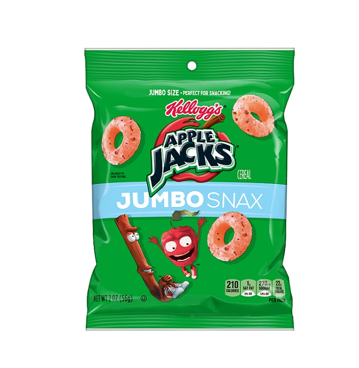 Kellogg`s apple jacks jumbo snax 6ct 2oz