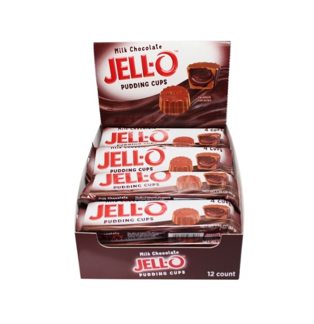 Jell-o milk chocolate pudding cups 12ct 1.55oz