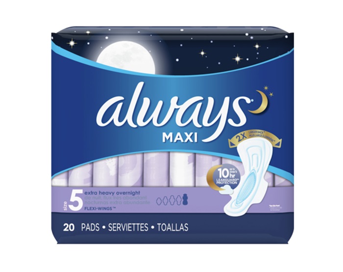 Always maxi overnight with wings size 5 20ct