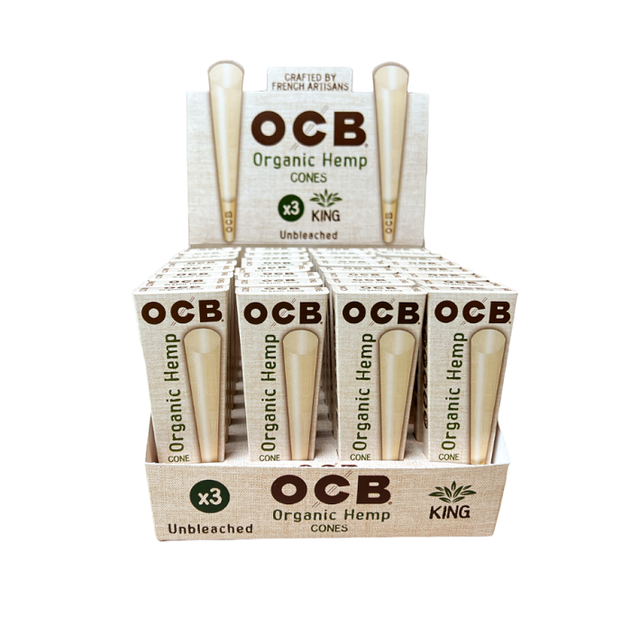 Ocb organic hemp cone king 32/3pk