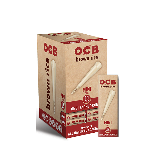 Ocb brown rice cone mini 70mm 24/10pk