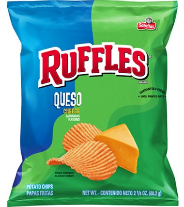 Ruffles ridged potato chips queso 2.125oz