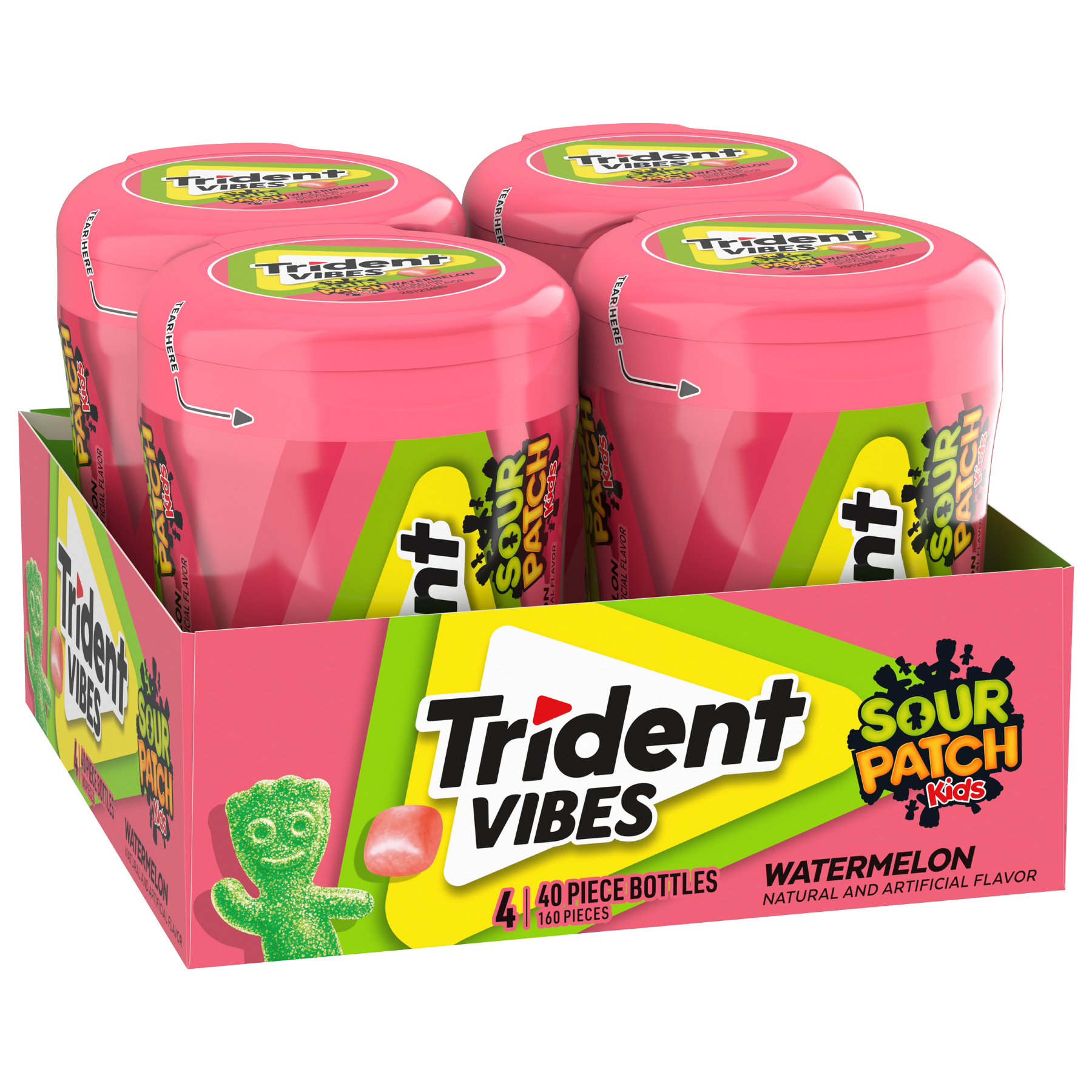 Trident vibes sour patch kids watermelon 40pc 4ct