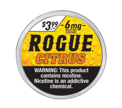 Rogue citrus nicotine pouch $3.99 6mg 5ct