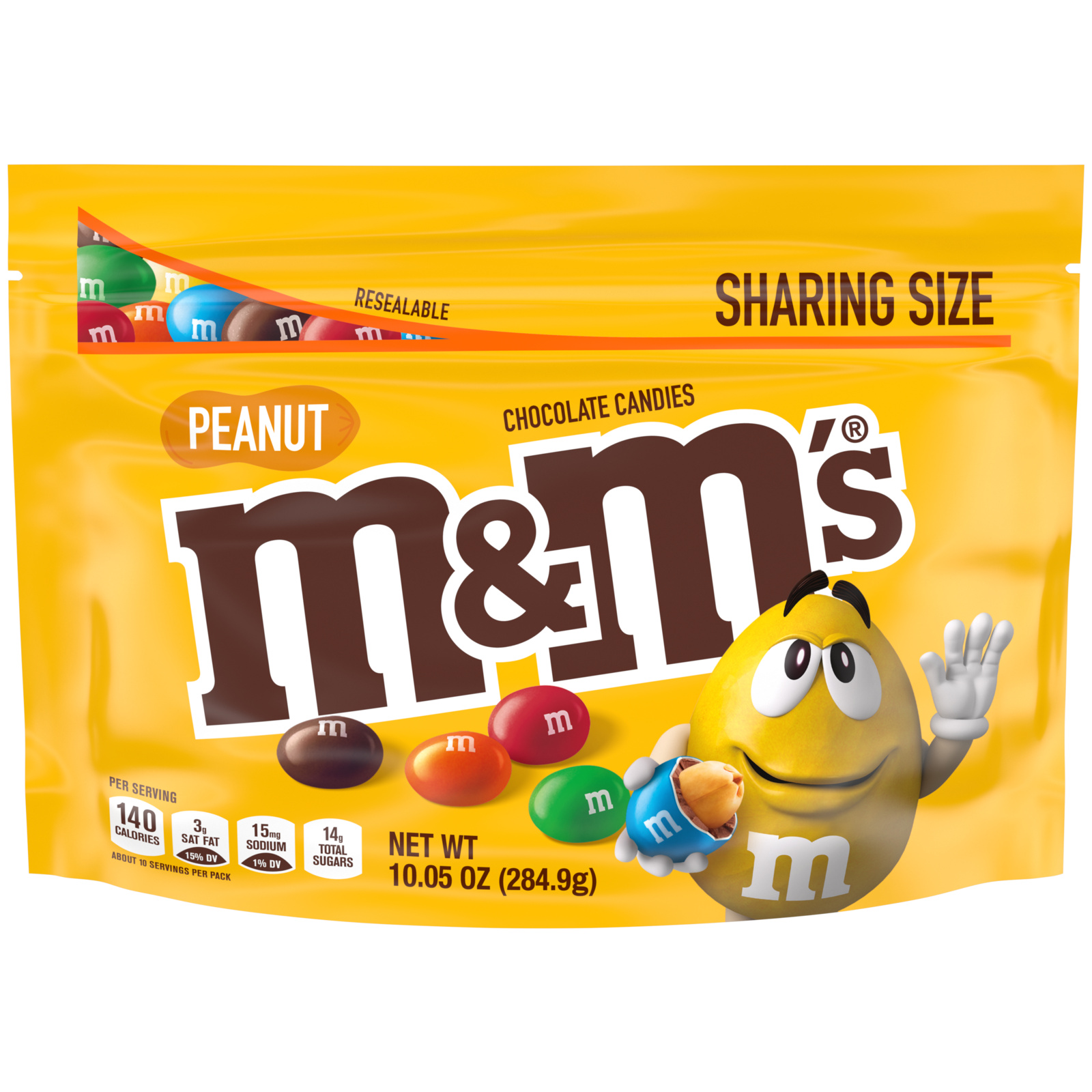 M&m`s peanut stand up pouch 10.05oz
