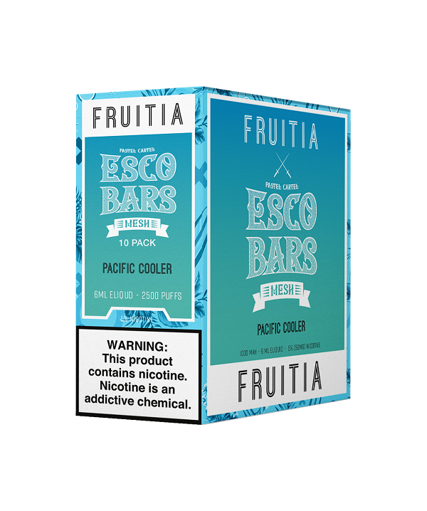 Esco bars pacfc coolr fruitia 2500 disposable 10ct