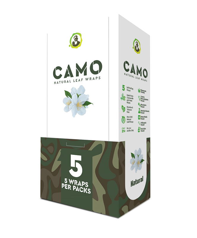 Camo natural hemp wraps 25/5pk