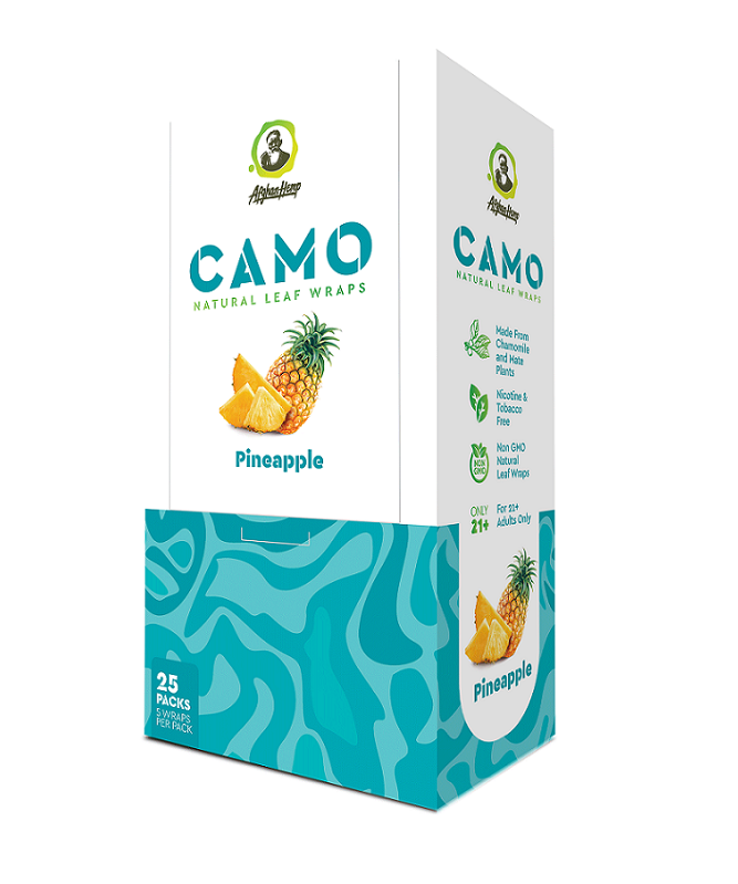 Camo pineapple hemp wraps 25/5pk