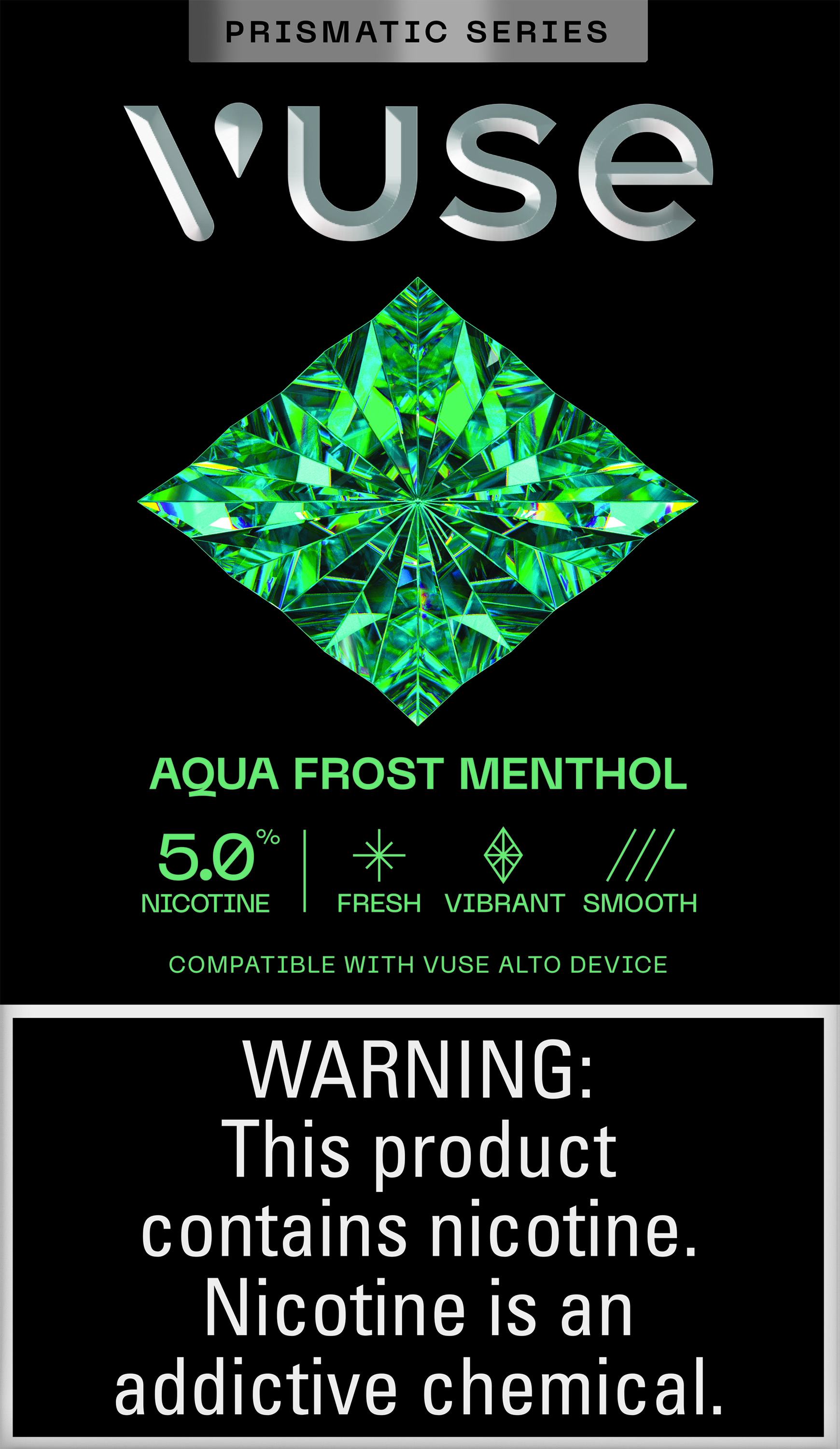 Vuse alto aqua frost prismatic mnthl pods 5% 3/5ct