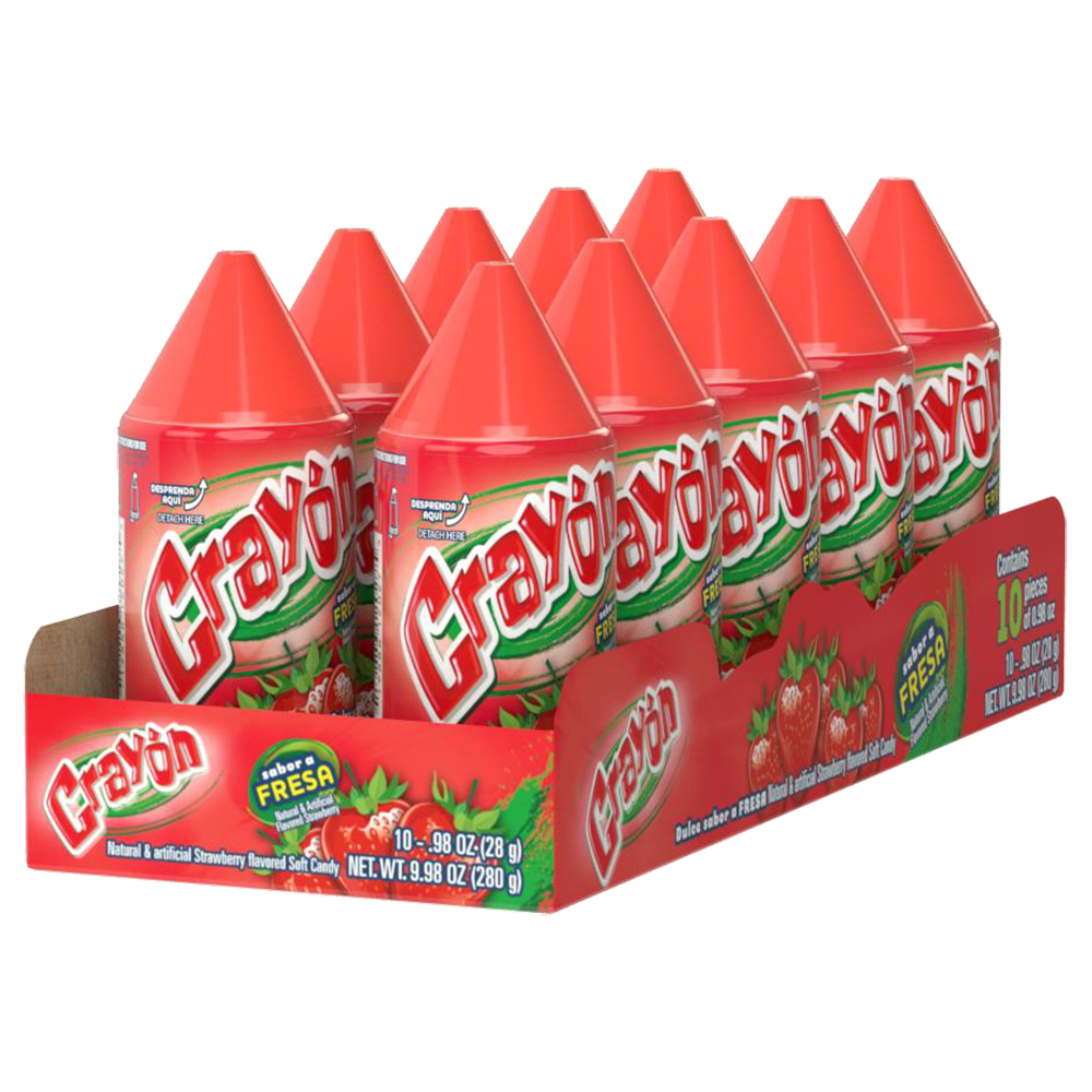 Crayon strawberry candy 10ct 9.98oz