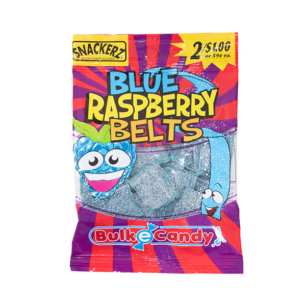 Snackerz 2/$1 blue raspberry belts 1.59oz