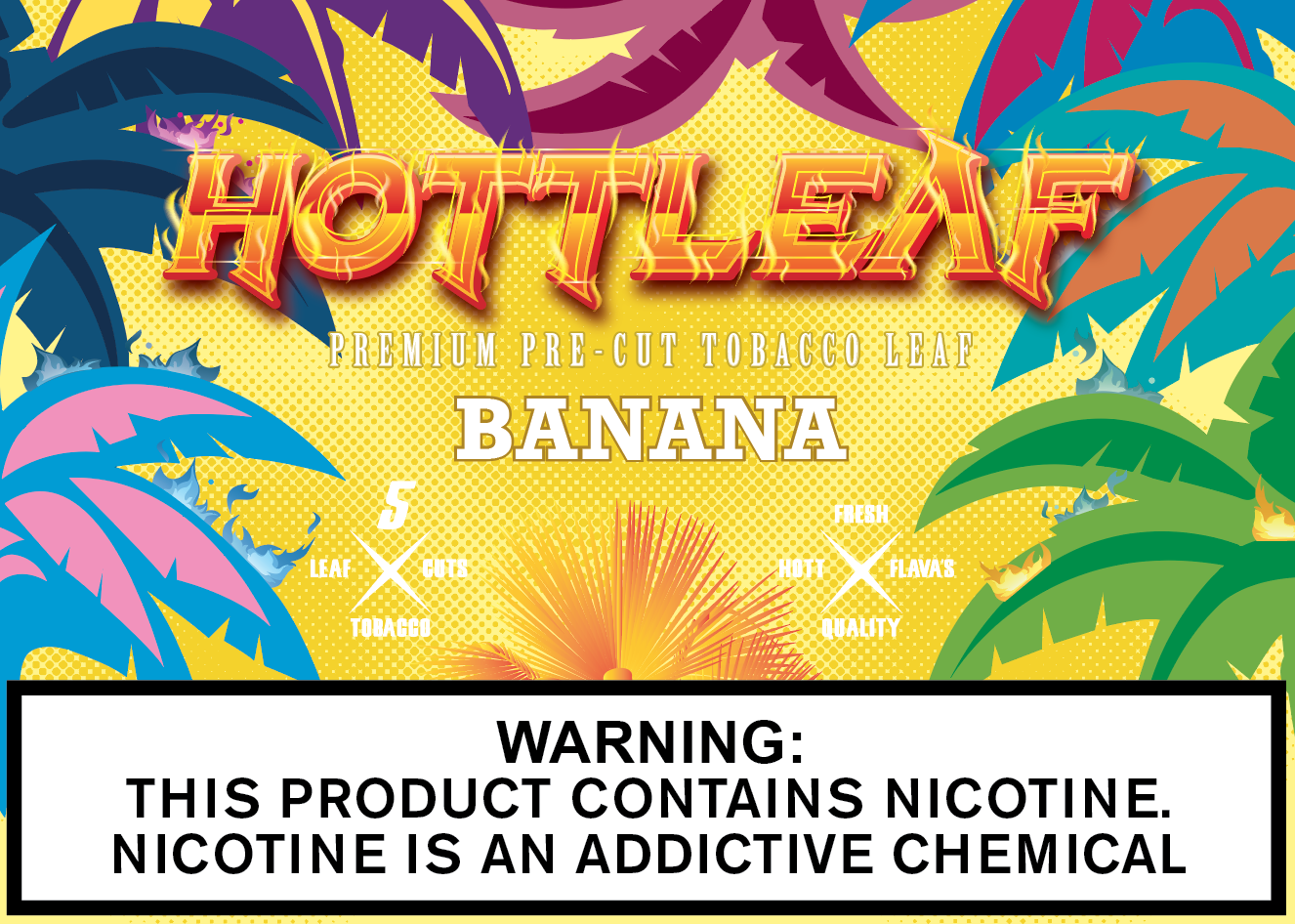 Hottleaf premium cut banana tobacco leaf 8/5pk