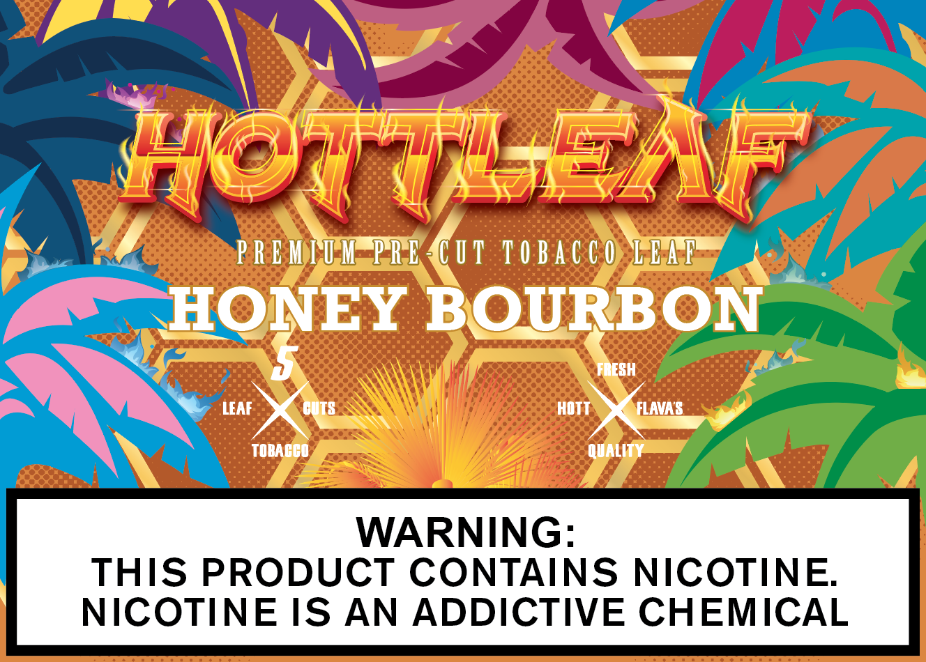 Hottleaf premium cut honey bourbon tobacco leaf 8/