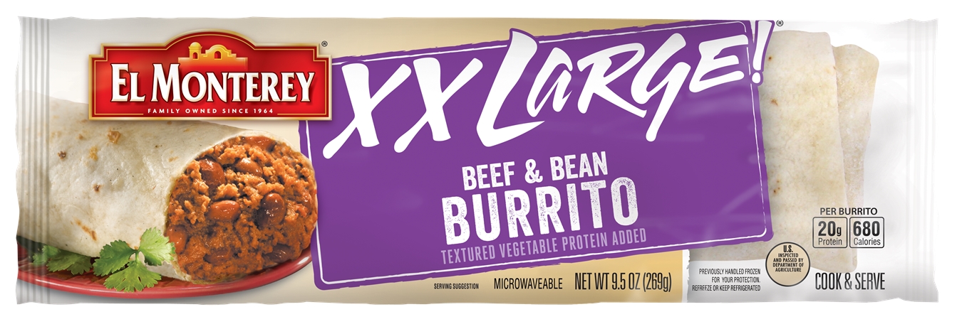 El monterey beef & bean burrito xxl 9.5oz