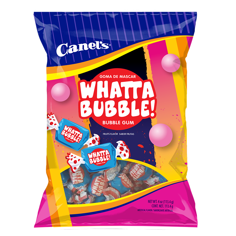 Canel's whatta bubble bubble gum 100ct bag 4.0oz