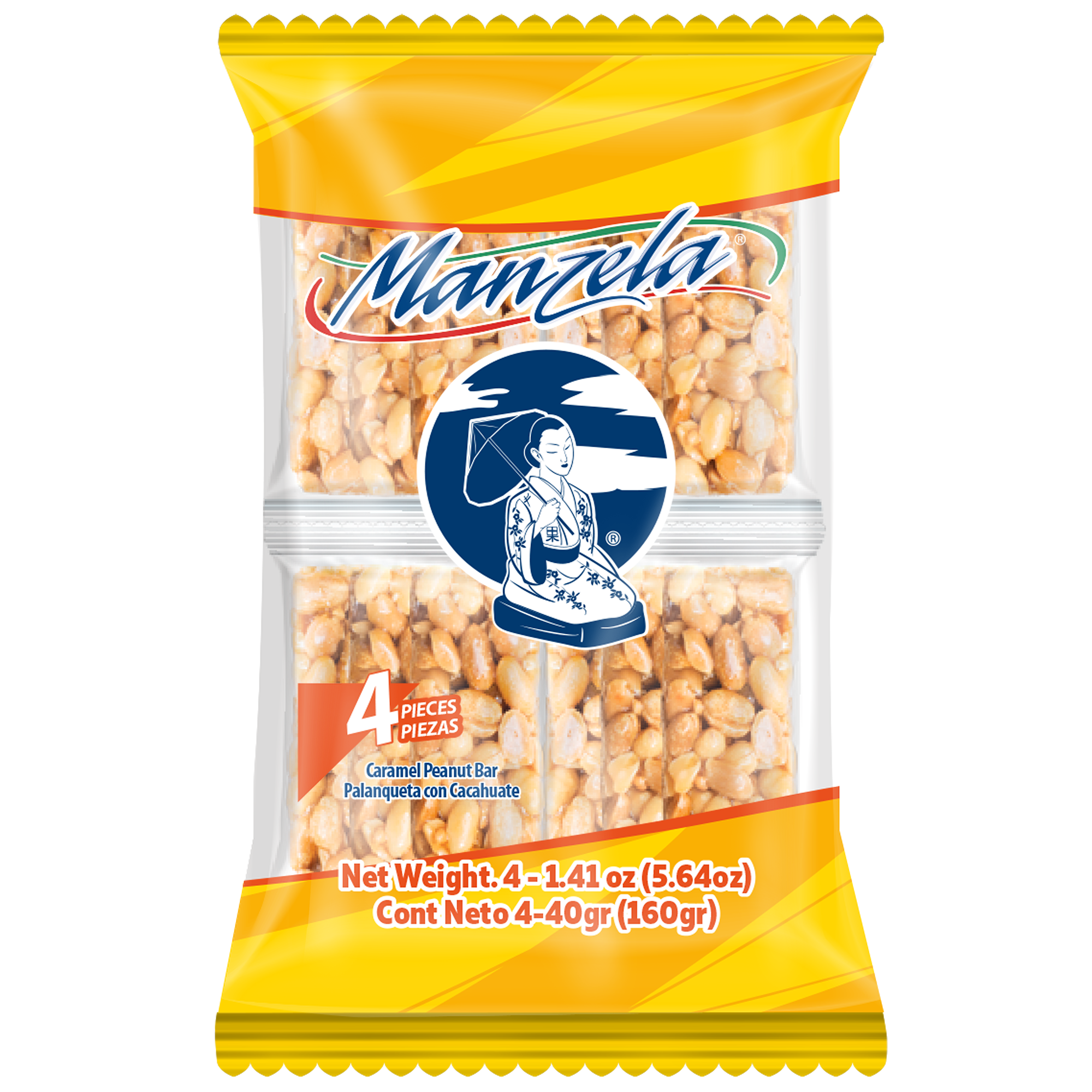 Manzela peanut bar candy 4ct 5.64oz