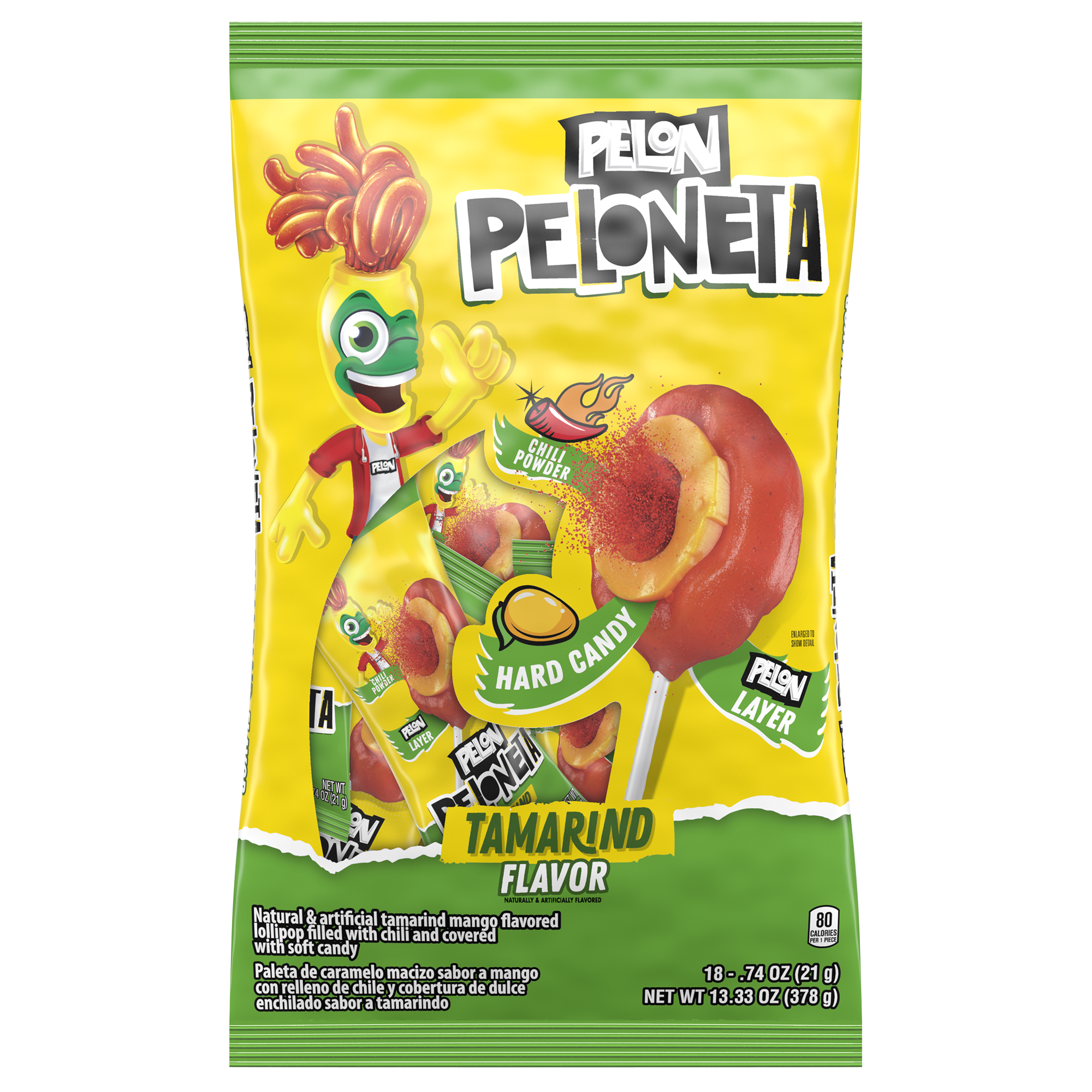 Pelon peloneta tamrind flvr lollipop 18ct 13.33oz