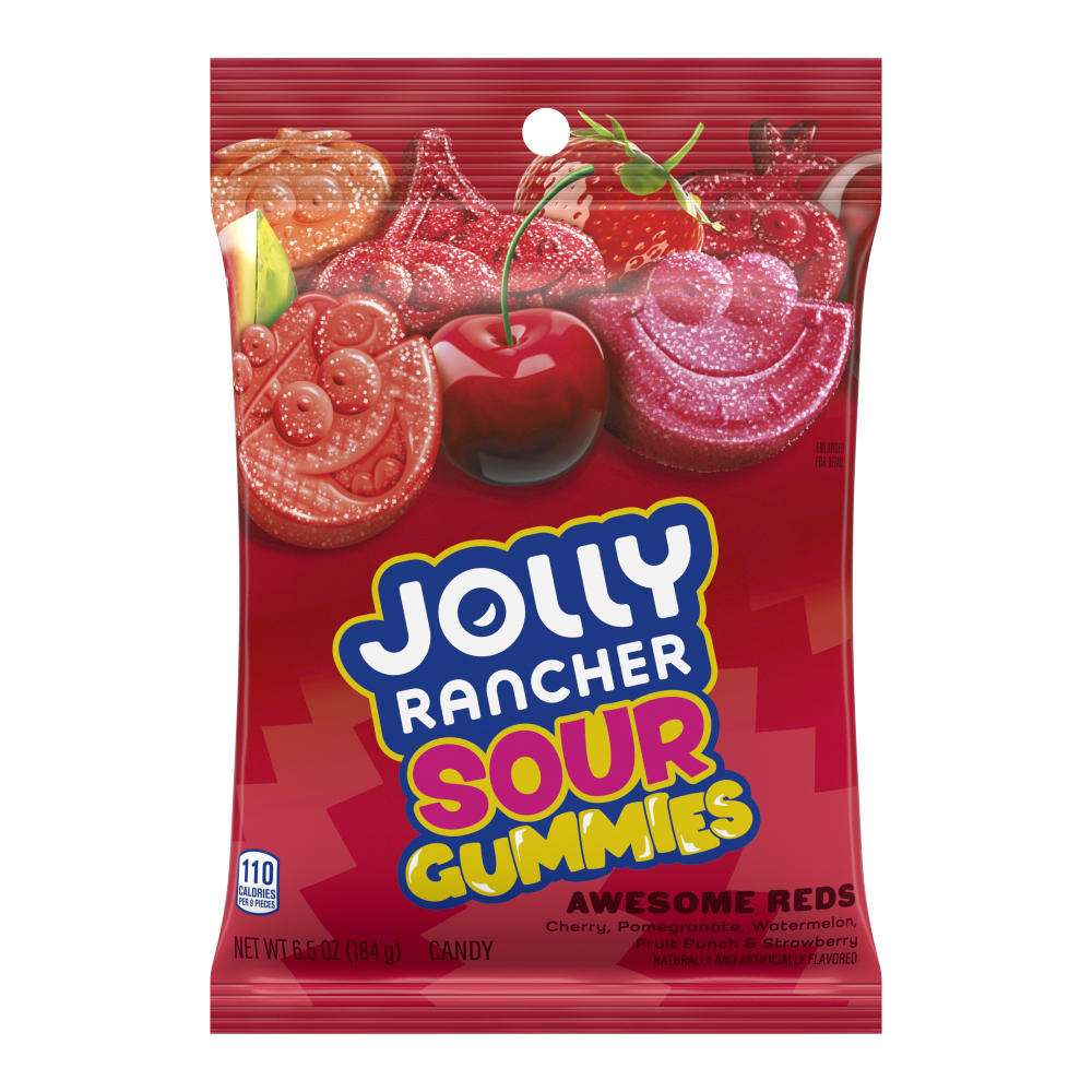 Jolly rancher sour awesome red gummies h/b 6.5oz