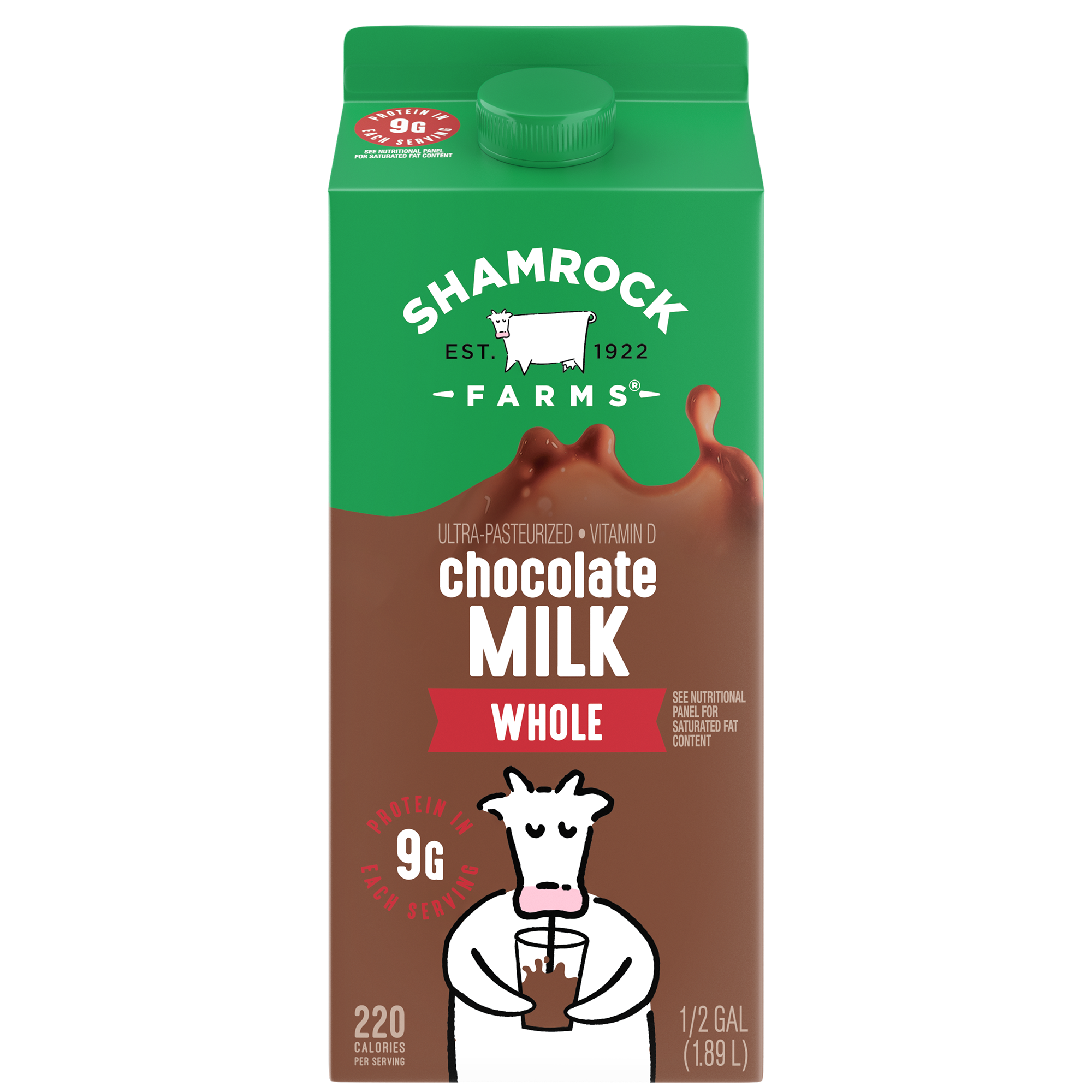 Shamrock farms chocolate esl whole milk 64oz