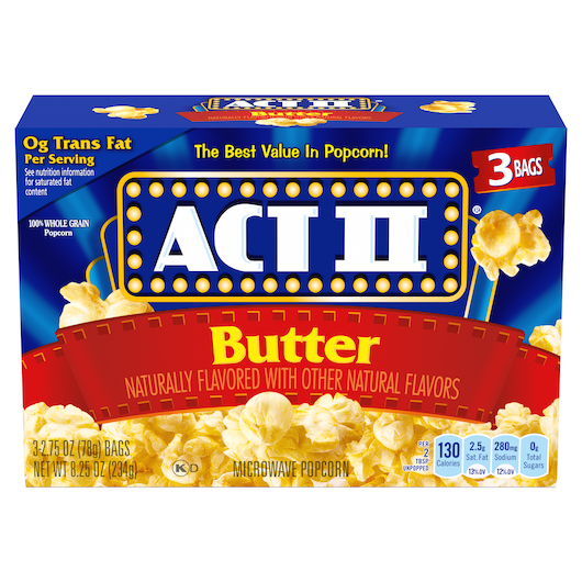 Act ii microwave popcorn butter 3ct 2.75oz