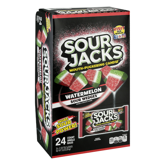 Sour jacks watermelon sour candy 24ct 2oz