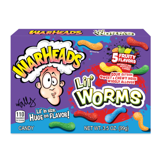 Warheads mix fruits lil` worm theater box 3.5oz