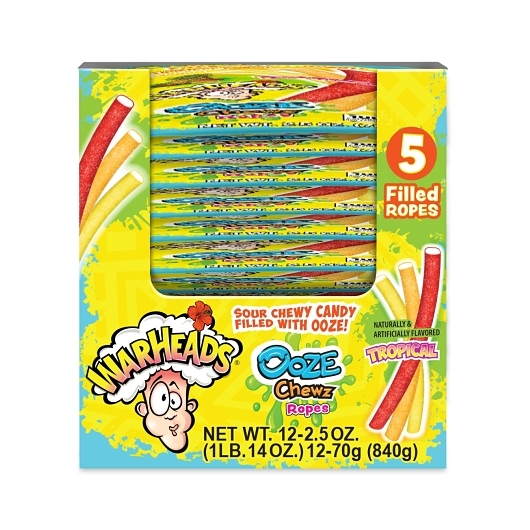 Warheads tropical ooze chewz ropes 12ct 2.5oz