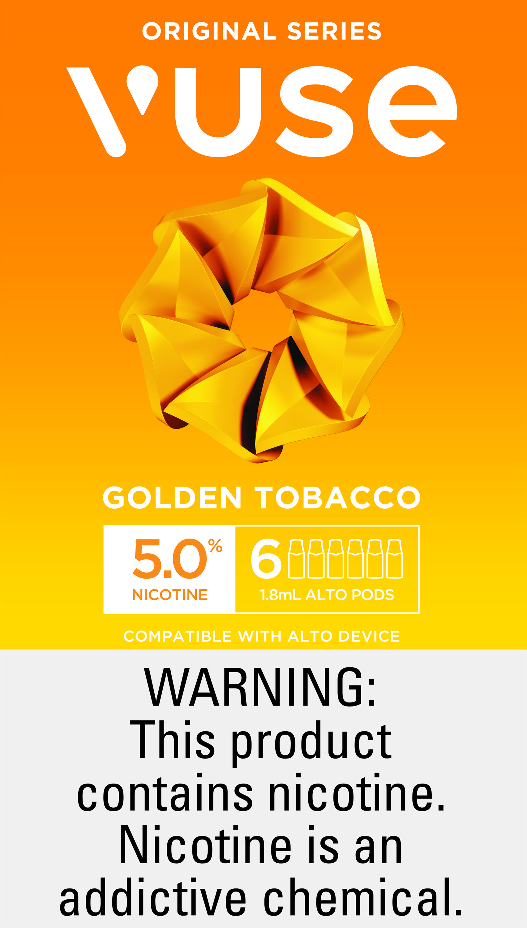 Vuse alto pods golden tobacc0 5.0% 5/6ct