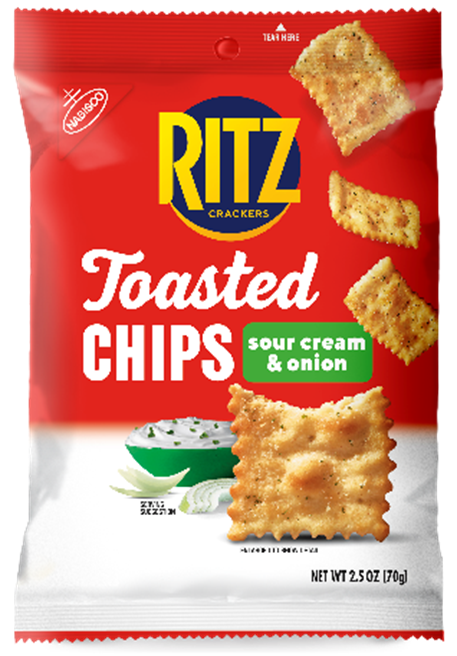 Ritz toasted chips sour cream & onion 12ct 2.5oz