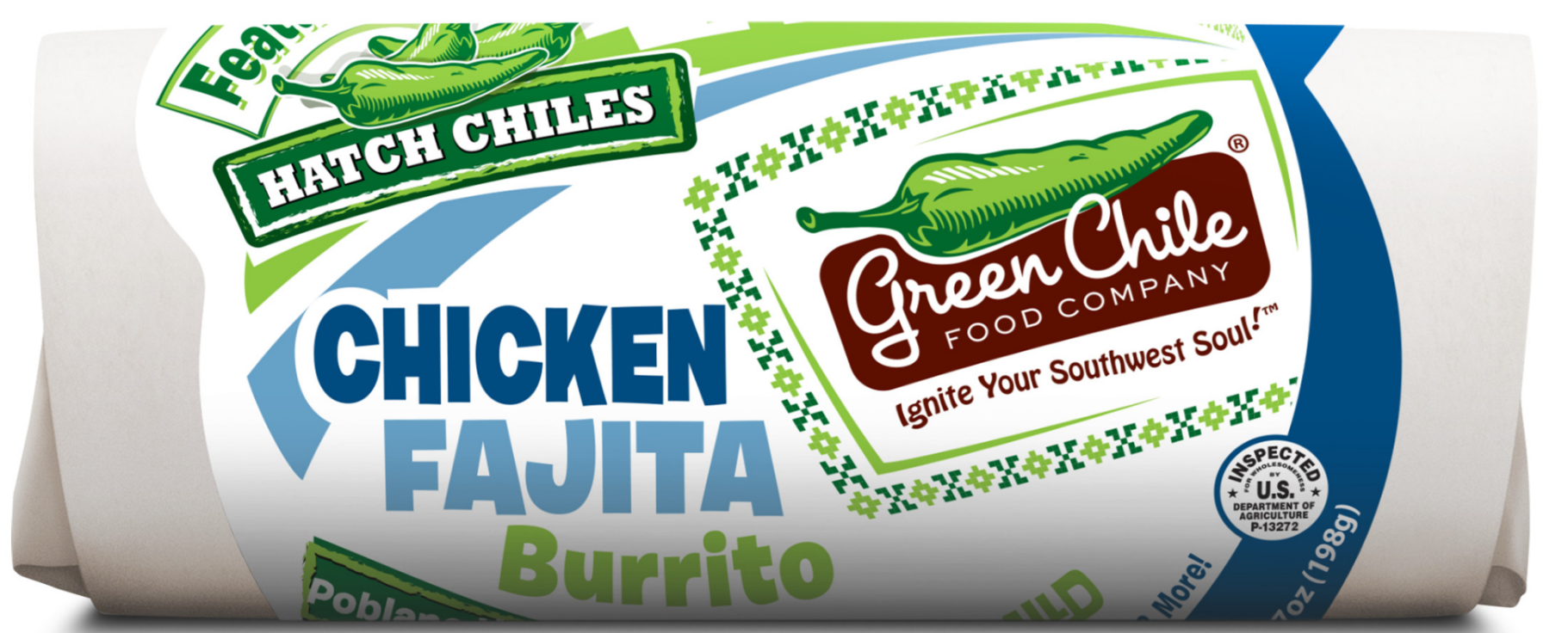 Green chile co chicken fajita burrito 7oz