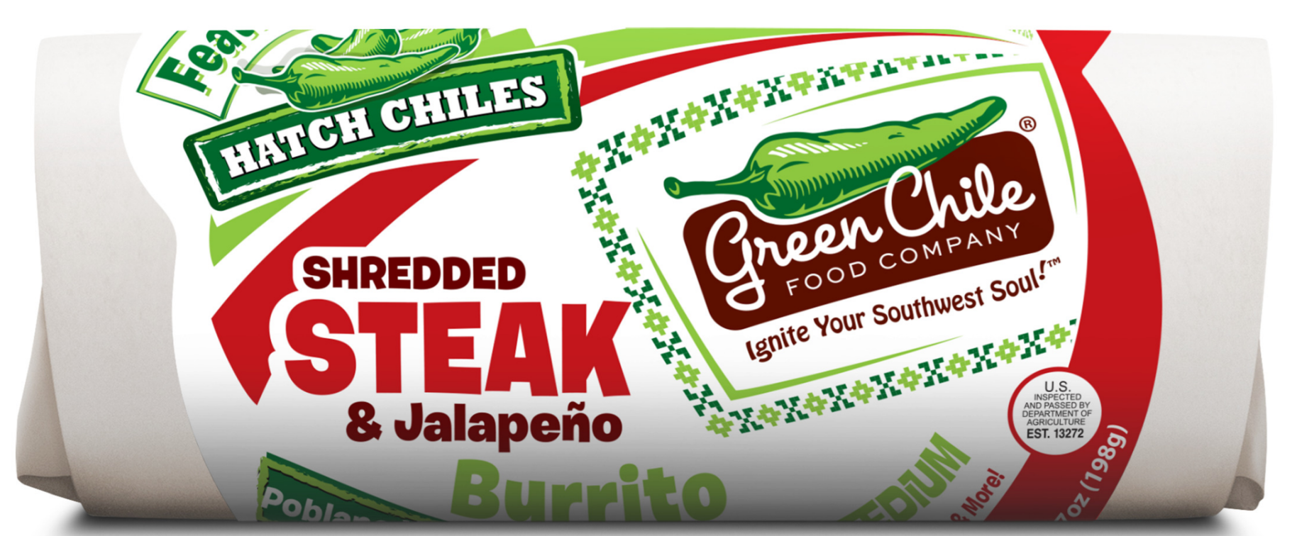 Green chile co steak & jalapeno burrito 7oz